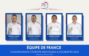 Championnats d'Europe Individuel Masculin  Doublette Mixte &amp; Individuel Féminin  Doublette Masculin &amp; Féminin
